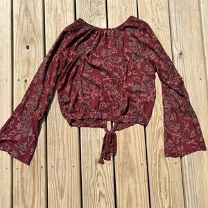 Melrose and Market Blouse Womens Medium Peasant style Top‎ Nordstrom Cut Out